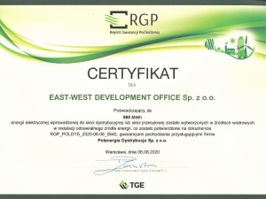Renewable Energy Sources certificate